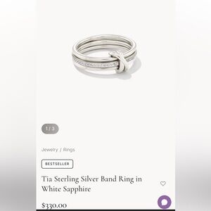 Kendra Scott Sterling Silver Multi-Band Ring with White Sapphire Accent